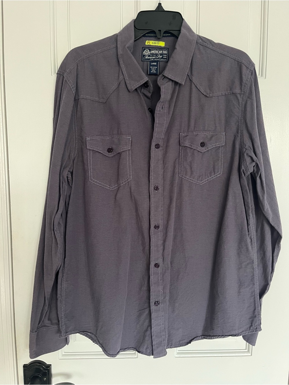 American Rag Men's Button-Down Shirt in Slate Gray